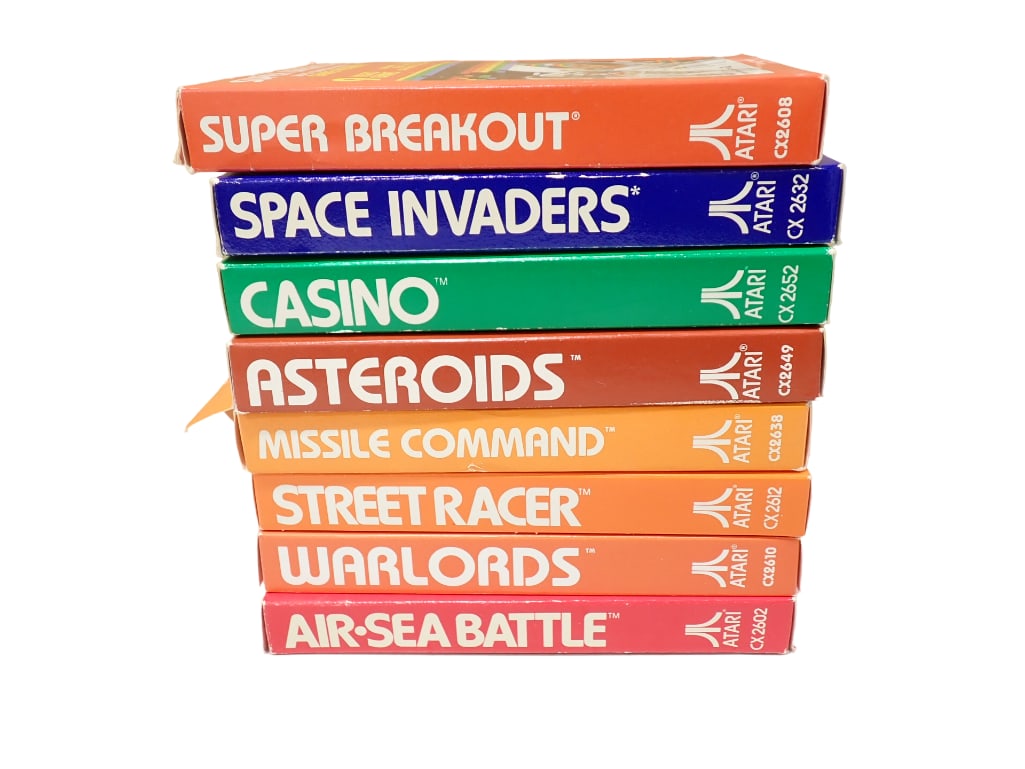 Atari Video Games incl Space Invaders, Super Breakout, Air-Sea Battle, Asteroids, Missile Command, (1 of 6)