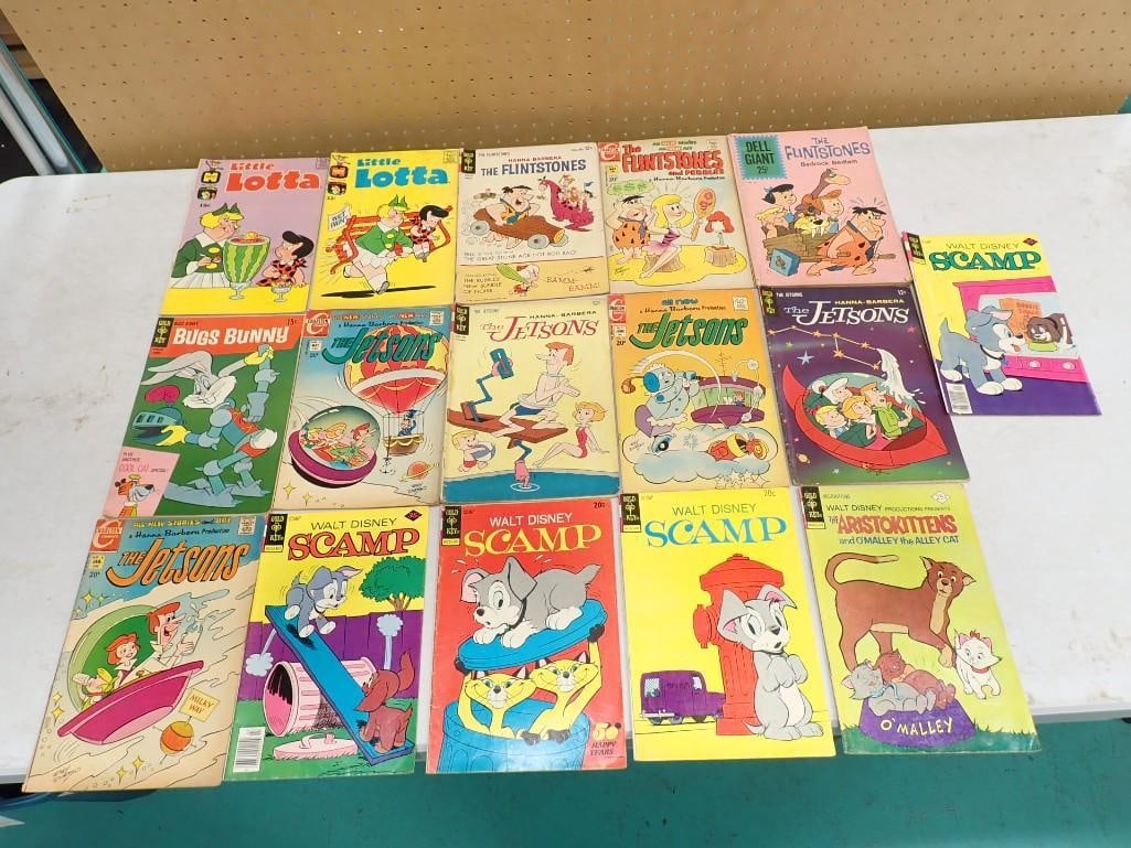 Comic Books incl The Jetsons, Scamp, The Flintstones, Bugs Bunny, Little Lotta, The Aristokittens (1 of 10)