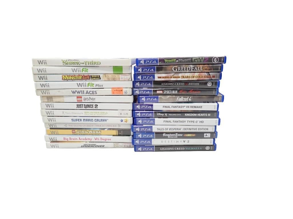 Lot of Wii and Sony PlayStation 4 PS4 Games including Lego Harry Potter, Shrek, Super Mario Galaxy (1 of 3)