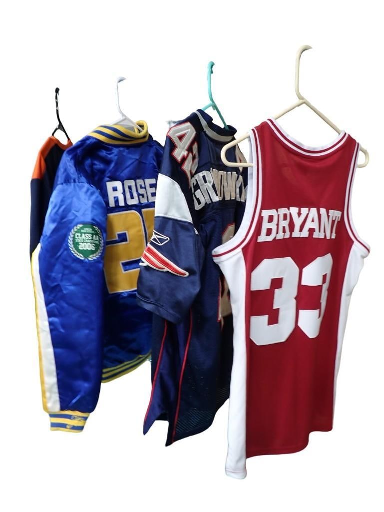 Sports Jersey / Jacket  / Shirt Lot including Derrick Rose, Gronkowski, Chicago Bears, Kobe Bryant (1 of 12)
