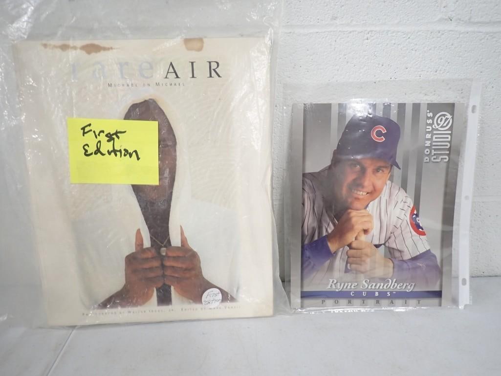 Michael Jordan Rare Air First Edition Book and Ryne Sandburg Donruss Studio 97 (1 of 4)