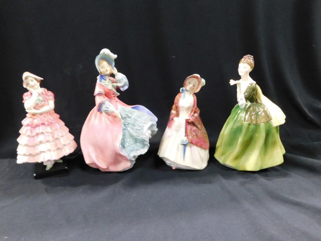 4 Royal Doulton Porcelain Figurines incl Maisie HN 1619, Spring Morning, Paisley Shawl HN 1988 Copr: 4 Royal Doulton Porcelain Figurines incl Maisie HN 1619, Spring Morning, Paisley Shawl HN 1988 Copr 1930, Fleur HN 2368 Copr 1967 Live Auctioneers is now offering Live Shipping through them. This is a