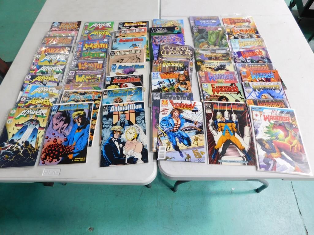 52 Comic Books incl Warrior, Eternal, Tarzan, Animal Man, Will to Power, Ultra Universe Wrath, etc (1 of 5)
