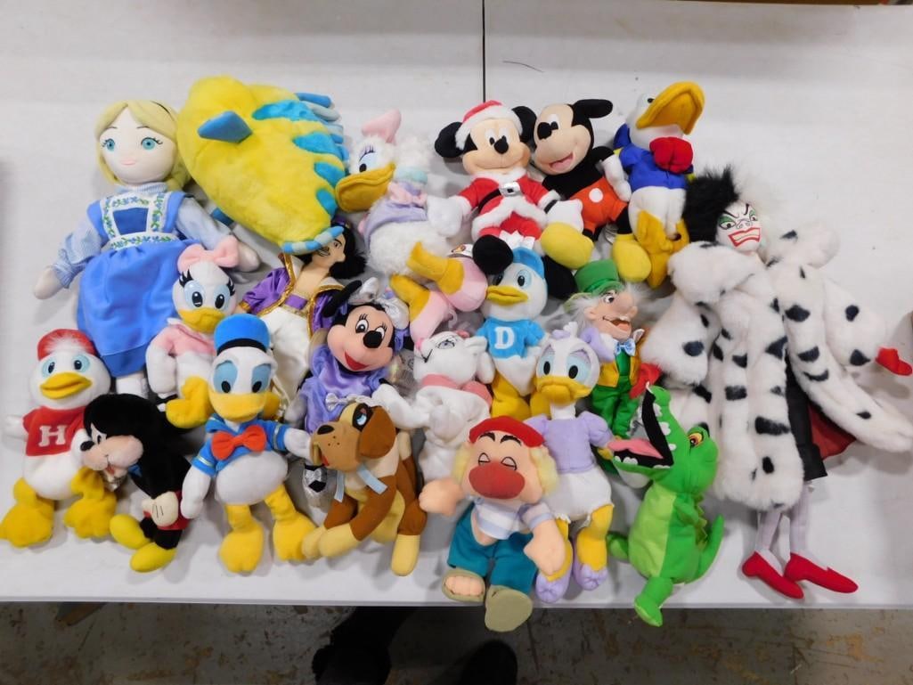 21 Disney Bean Bag Plush icnl Mr Smee, Mickey Mouse, Minnie Mouse, Elsa, Donald Duck, Daisy Duck, (1 of 7)