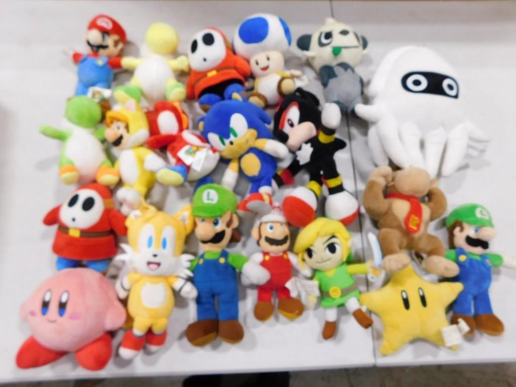 Video Game Plush incl Super Mario Bros, Kirby, Sonic the Hedgehog, Luigi, Shy Guy, Super Star, etc (1 of 7)
