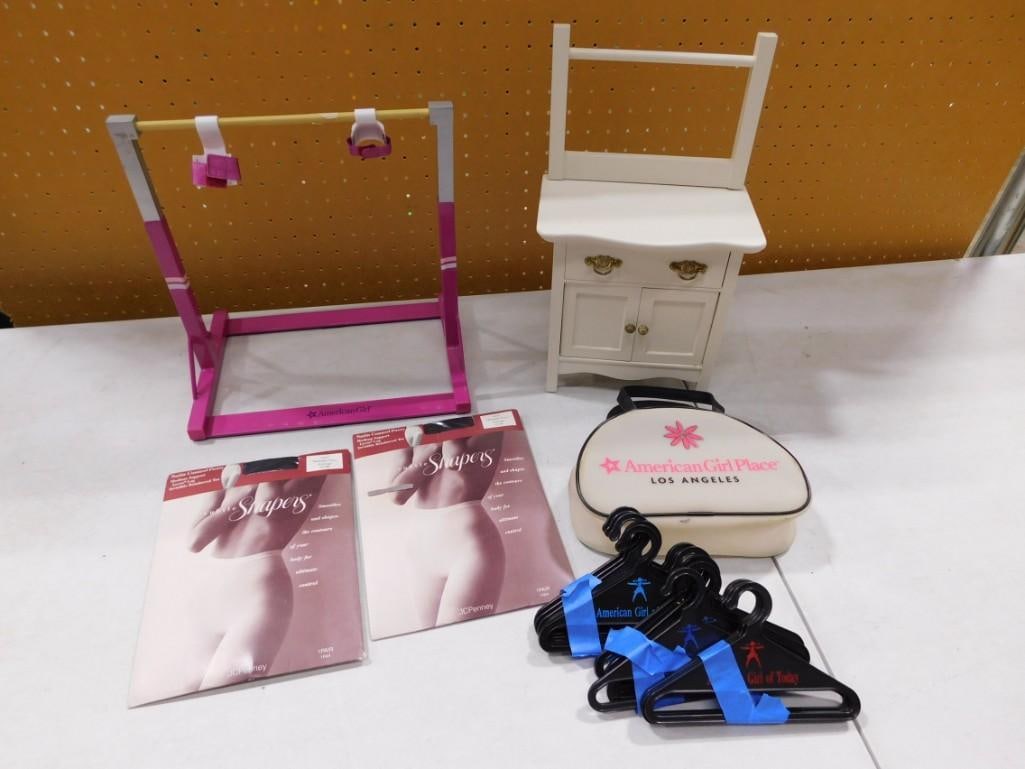 American Girl Doll Furniture, Hangers, plus Women's Panty Hose: American Girl Doll Furniture, Hangers, plus Women's Panty Hose Live Auctioneers is now offering Live Shipping through them. This is an optional payment/shipping system. If you would like to use th