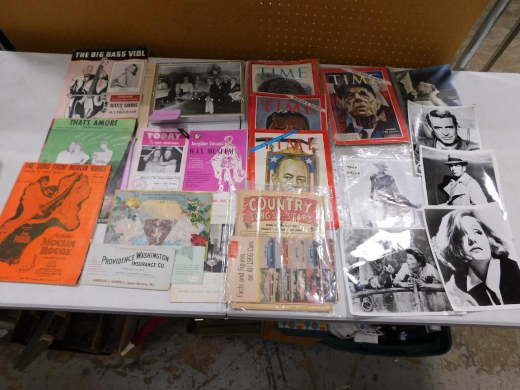 Ephemera Lot incl Photos / Prints of John Wayne, Greta Garbo, Humphrey Bogart, (1 of 8)