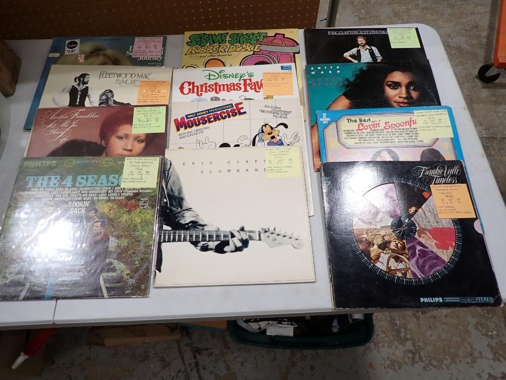 Vinyl Record Albums including Fleetwood Mac, Anita Ward, Clapton, 4 Seasons, Aretha Franklin, Walt (1 of 13)