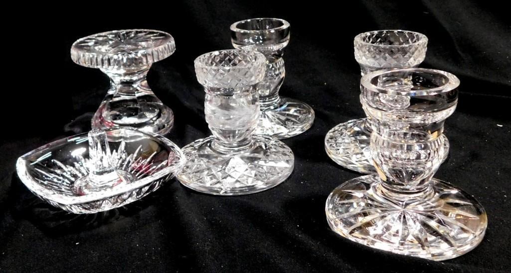 Crystal Lot including Waterford and Wedgewood Vera Wang Ring and Candle Holders (1 of 4)