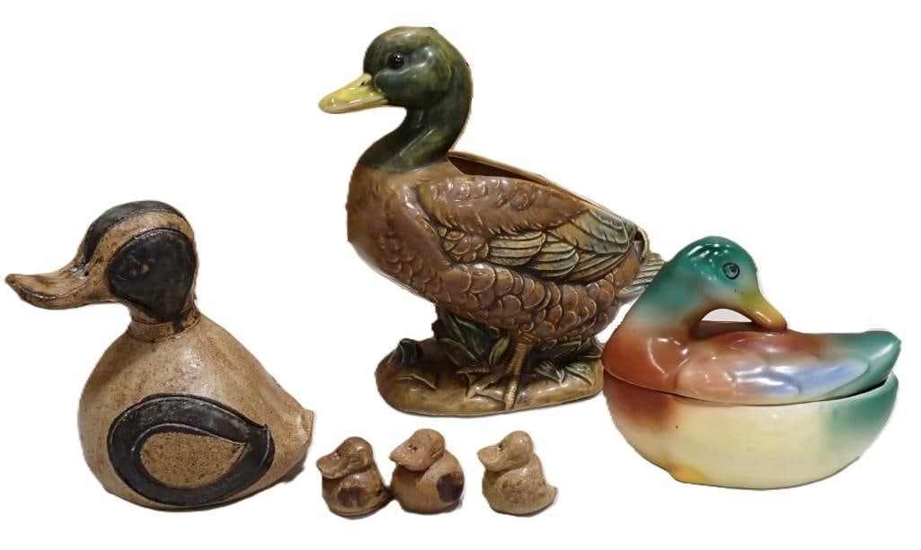 Duck / Mallard Figurine Lot including Vintage Sarah D'Arcy Ceramic / Stoneware, Ross - On - Wye: Duck / Mallard Figurine Lot including Vintage Sarah D'Arcy Ceramic / Stoneware, Ross - On - Wye Herefordshire UK, etc. Live Auctioneers is now offering Live Shipping through them.? This is an opti