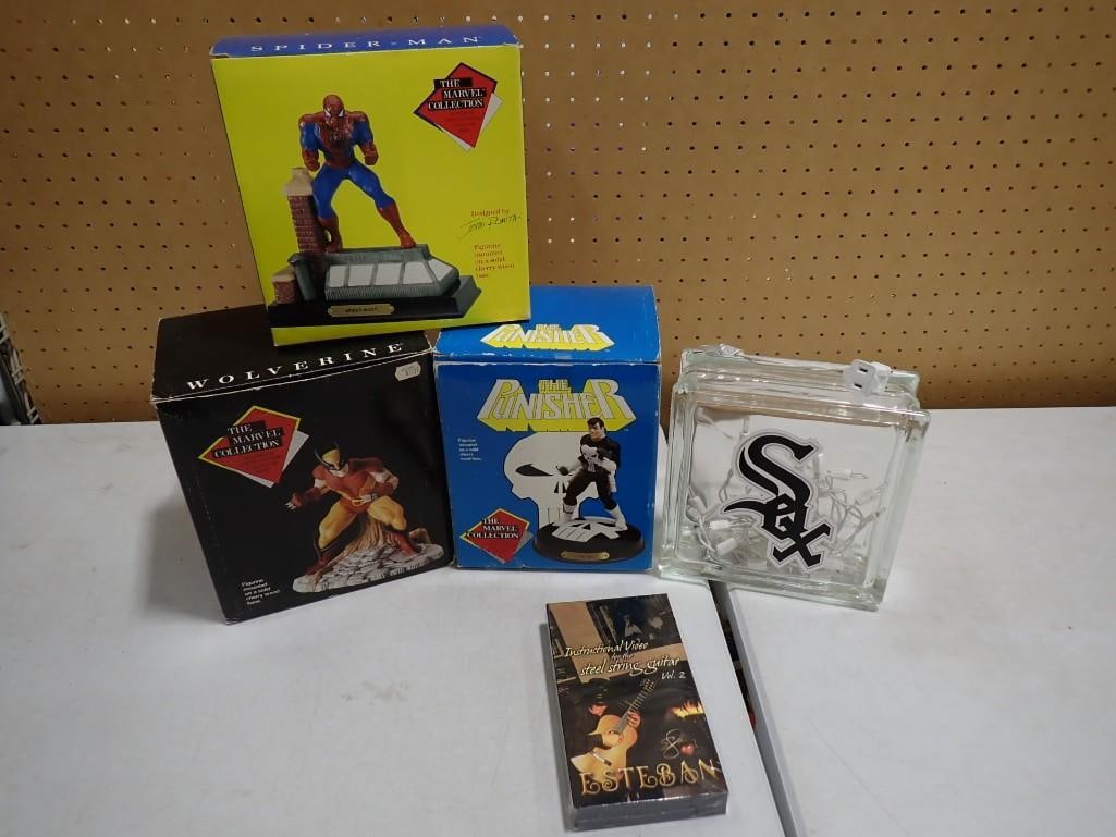 Misc. Lot including The Marvel Collection Spider-Man Wolverine, The Punisher Figurines, Chicago (1 of 6)