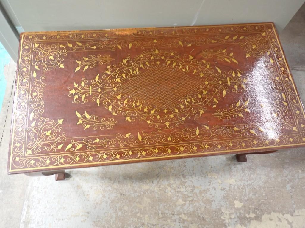 Coffee Table with Inlay Top: Coffee Table with Inlay Top Live Auctioneers is now offering Live Shipping through them. This is an optional payment/shipping system. If you would like to use the UPS Store as usual, please select 