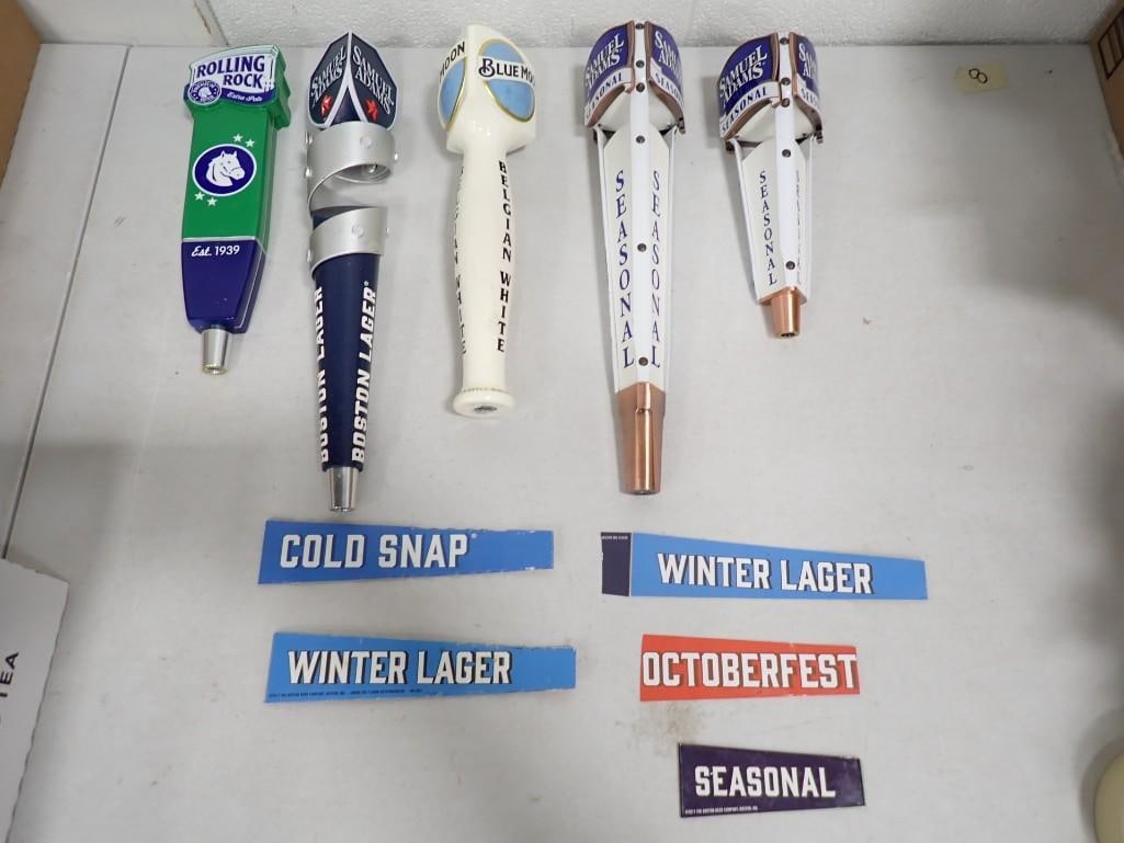 5 Beer Tap Handles incl Rolling Rock, 3 Samuel Adams, 1 Blue Moon (1 of 7)