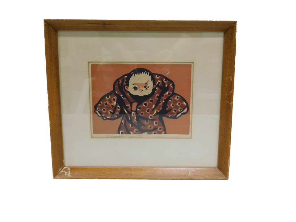 Kyoshi Saito (Japanese, 1907-1997); Small Boy. Color woodblock print, pencil signed along lower marg (1 of 5)