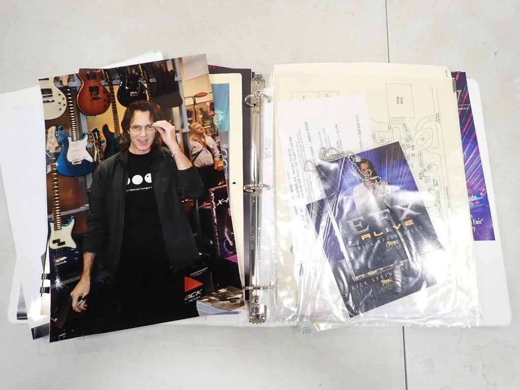 Binder Full of Rick Springfield Ephemera, calendar, Photos, etc.: Binder Full of Rick Springfield Ephemera, calendar,?Photos, fan club stuff, etc.? Autographs appear to be copies Live Auctioneers is now offering Live Shipping through them. This is an optional paymen