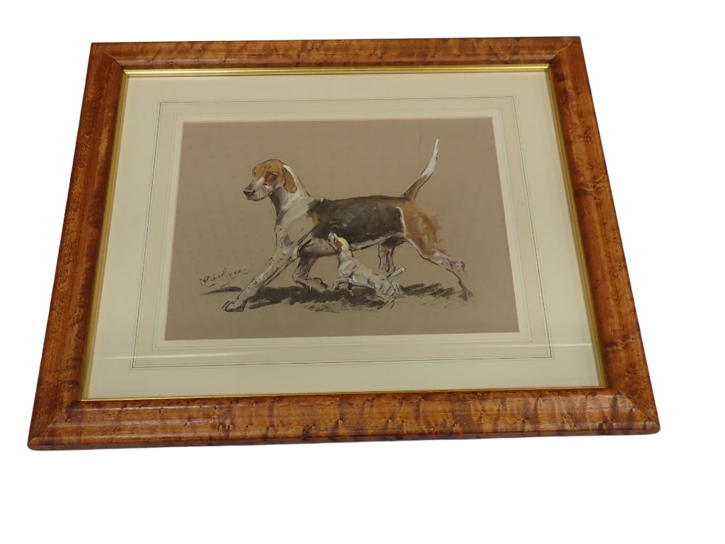 Michael Lyne (British, 1912-1989), Hound and Terrier; watercolor, gouache and pencil on paper (Sight (1 of 5)