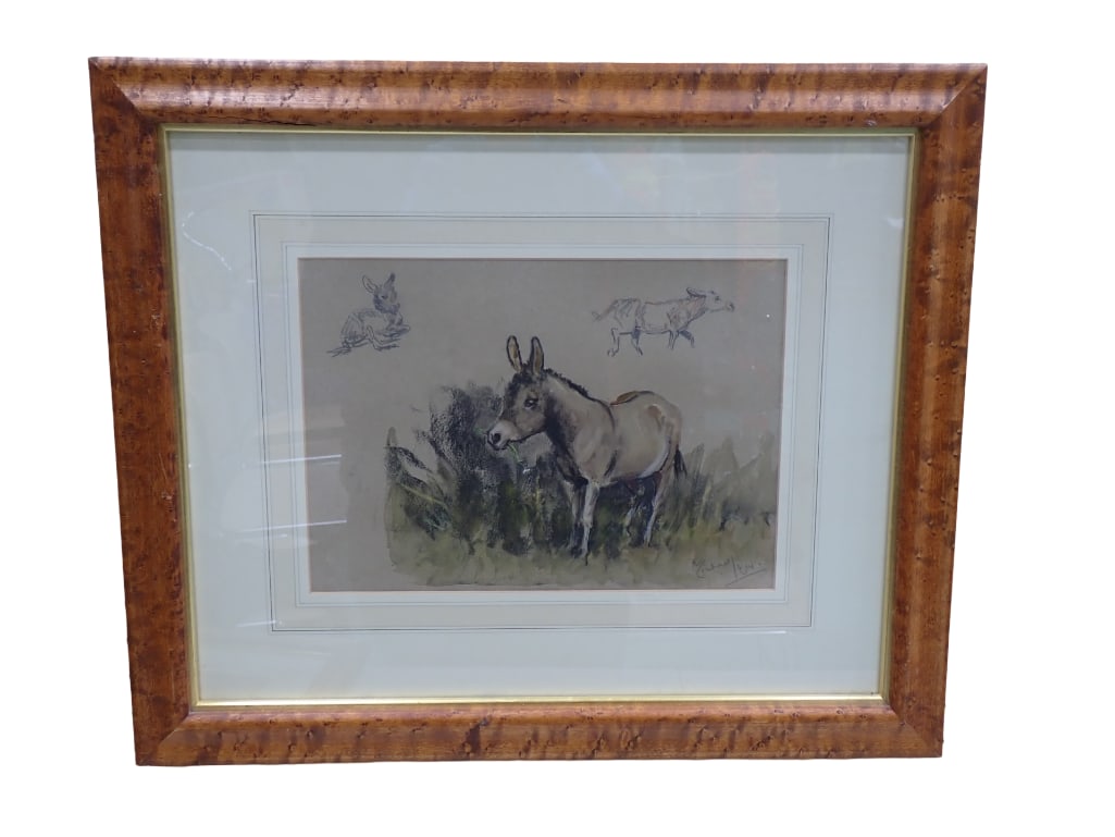 Michael Lyne (British, 1912-1989), Study of a Donkey; watercolor, gouache and pencil on paper (Sight (1 of 9)