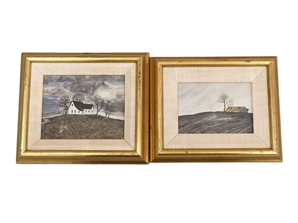 Anthony V. Martin (American, 1941-2019); 2 oil on board scenes of houses in the Texas countryside.: Anthony V. Martin (American, 1941-2019); 2 oil on board scenes of houses in the Texas countryside. One board is signed "Anthony M." in the lower right corner. With label "Houston Art &