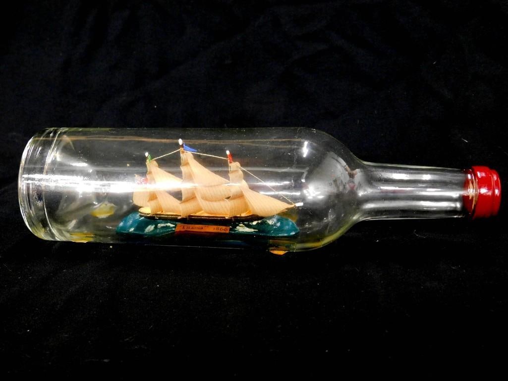 Ship in a Bottle - Clipper Ship Titania: Ship in a Bottle - Clipper Ship Titania