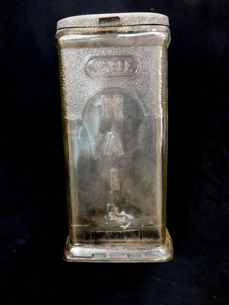 Vintage George F Collins and Company Glass Mailbox Circa 1920's: Vintage George F Collins and Company Glass Mailbox Circa 1920's
