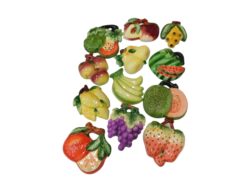 12 Ceramic Fruit Wall Hangings (1 of 4)