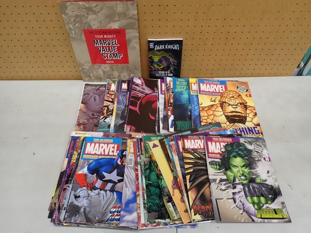 Comic Lot including Marvel Value Stamp Book, Dark Knight, The Classic Marvel Figurine Collection boo (1 of 17)