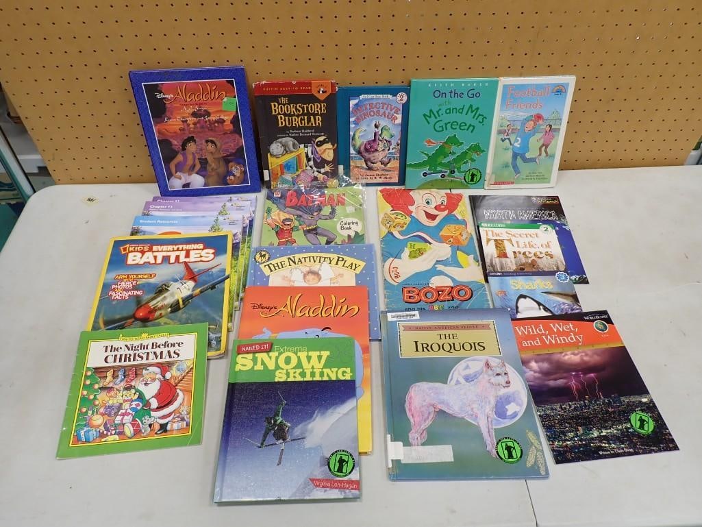 Lot of Children's Books including Vintage, Coloring, Walt Disney, Batman, Bozo, Christmas, Animals,: Lot of Children's Books including Vintage, Coloring, Walt Disney, Batman, Bozo, Christmas, Animals,etc. Live Auctioneers is now offering Live Shipping through them.? This is an optional payment/sh