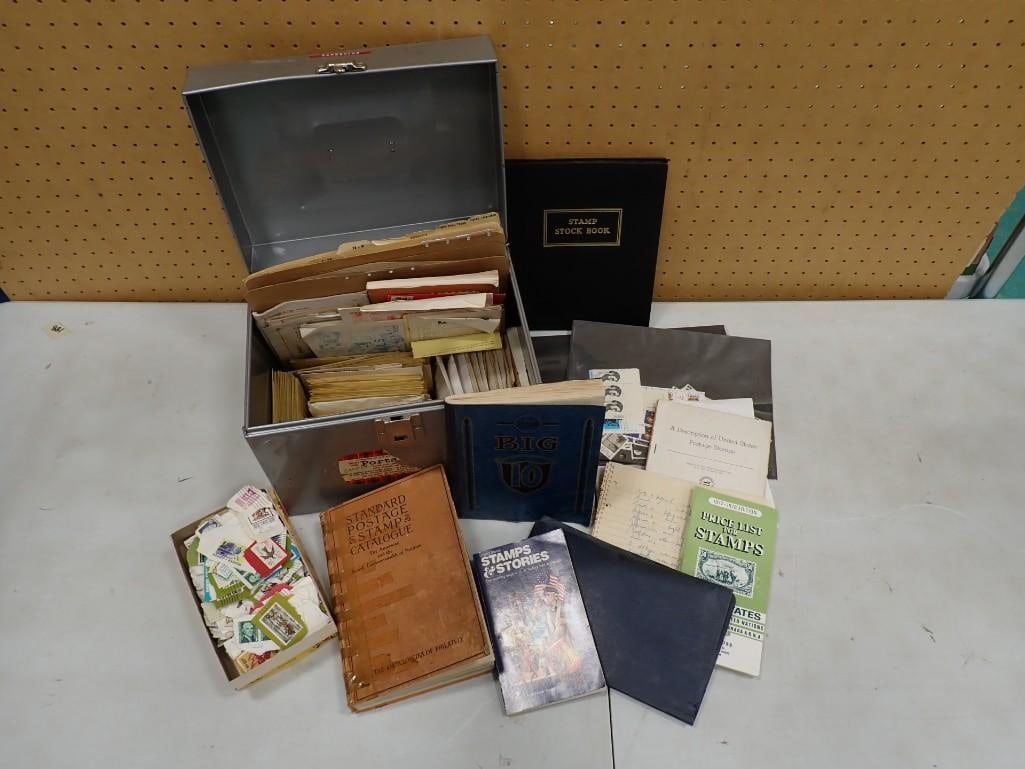 Lot of Ephemera incl First Day Stamps, Canceled Stamps, Empty Stamp Books, Metal Box, etc (1 of 9)
