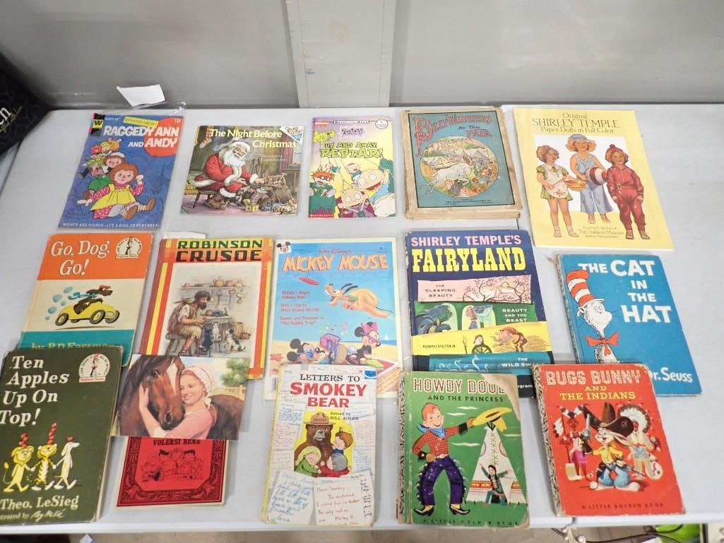 Vintage Children's Books incl Ten Apples Up on Top, Letters to Smokey Bear, Walt Disney's Mickey Mou: Vintage Children's Books incl Ten Apples Up on Top, Letters to Smokey Bear, Walt Disney's Mickey Mouse, Howdy Doody and the Princess, Bugs Bunny and The Indians, Shirley Temple's Fairyland