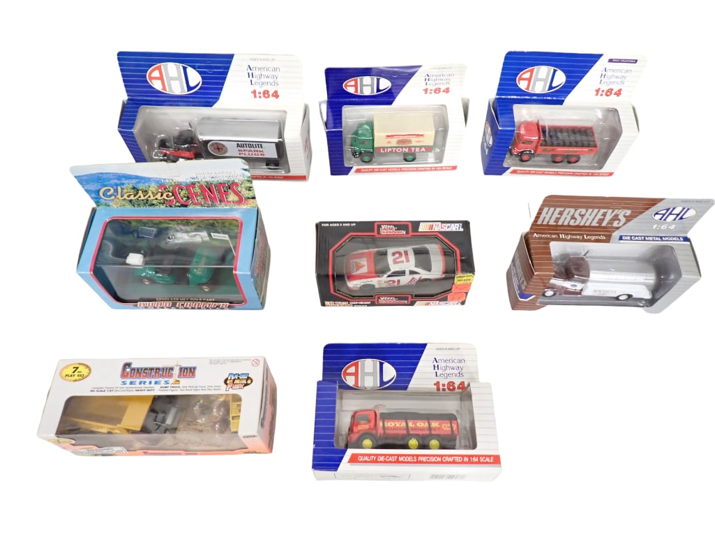 Lot of Model Trucks and Car incl AHL Lipton Tea 1:64 Scale Model, AHL Autolite 1:64 Scale, AHL Hersh (1 of 9)