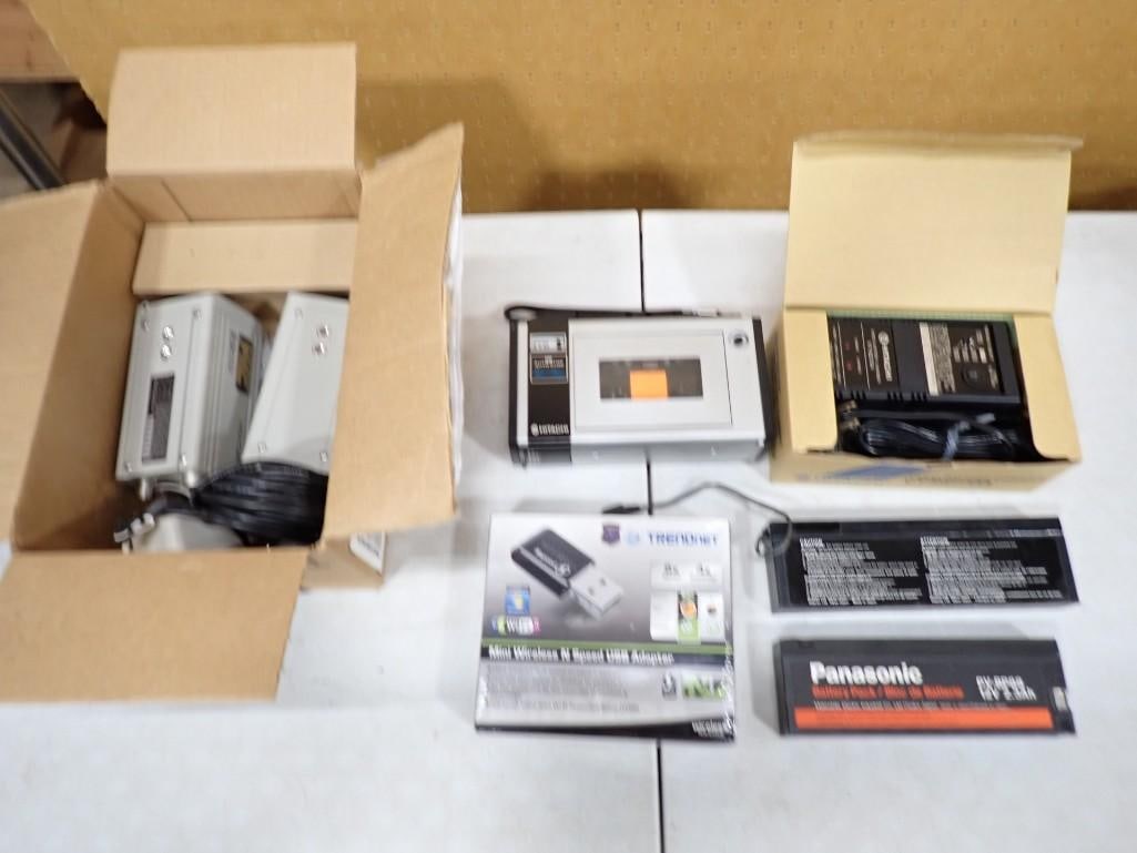 Electronics Lot including Vintage Tape Recorder, Wifi USB Adapter, Panasonic Battery, Hitachi CCD Ca (1 of 9)