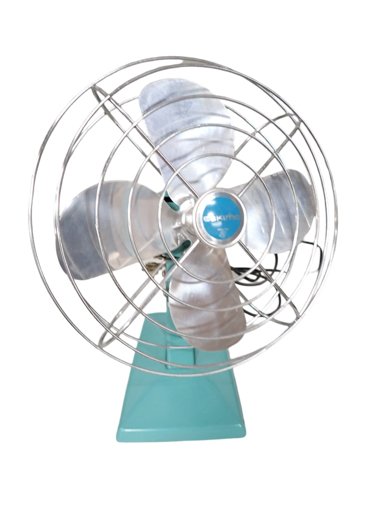 Vintage Eskimo Teal Blue Aqua Metal Oscillating Fan Electric Works (1 of 7)