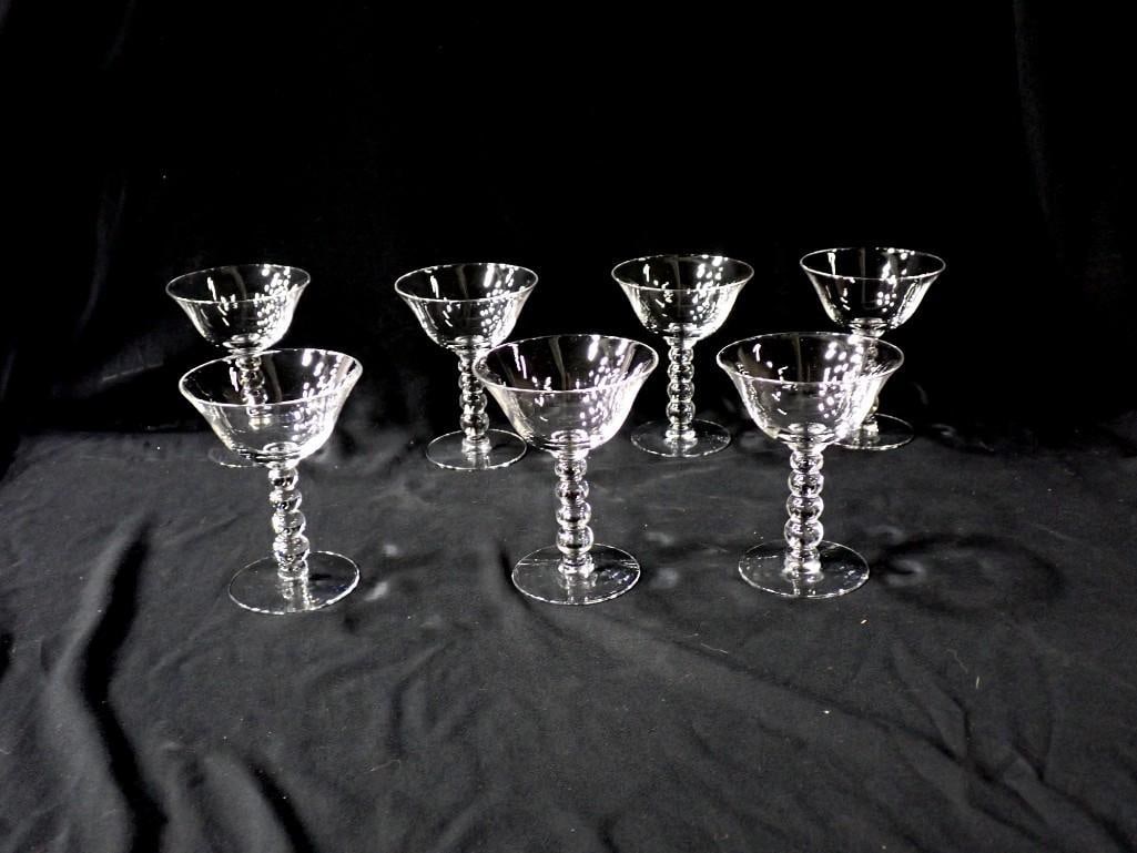Set of 6 Imperial Glass Candlewick Coupe Glasses Stemware Cocktail Glasses (1 of 4)