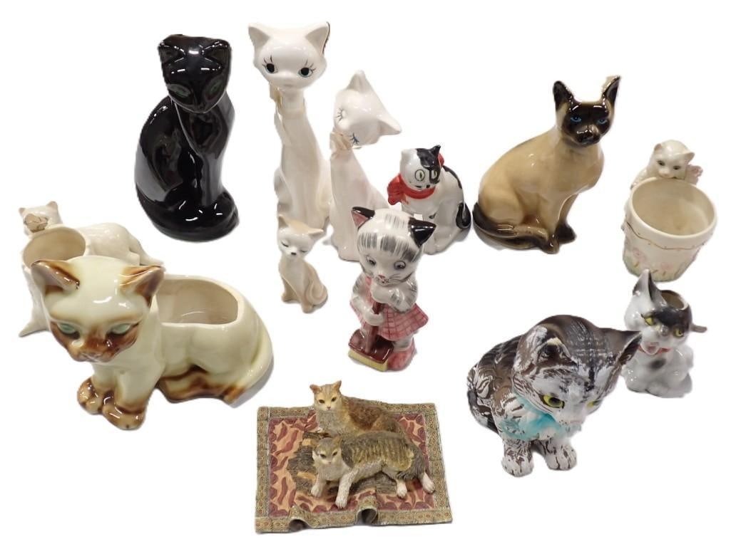 Lot of assorted Cat figurines including vintage and Quirky (1 of 13)