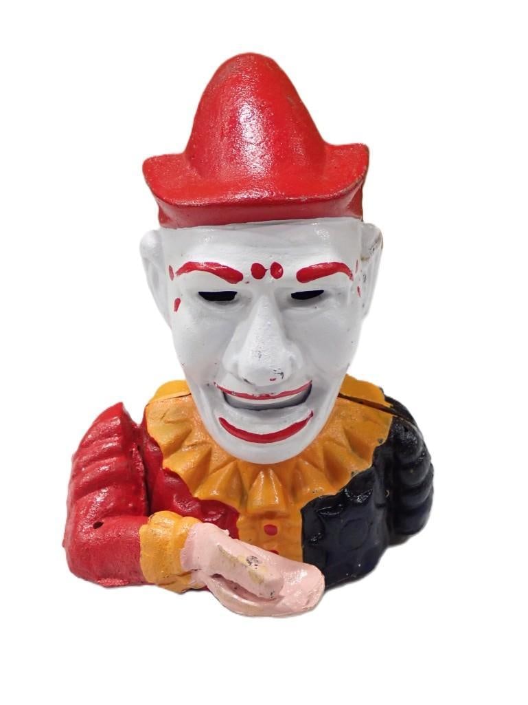 Clown Cast Iron Mechanical Bank: Clown Cast Iron Mechanical Bank 7x6x6" Live Auctioneers is now offering Live Shipping through them. This is an optional payment/shipping system. If you would like to use the UPS Store as usual, please