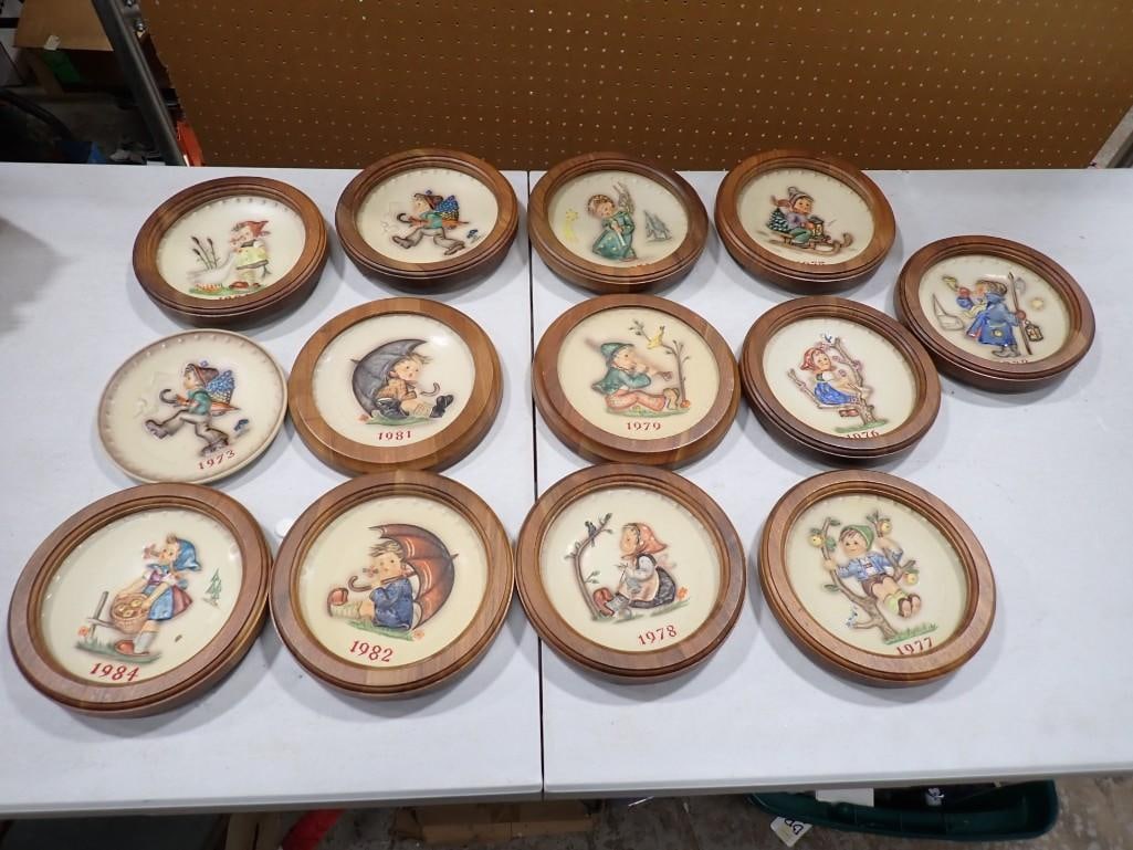 Vintage Hummel Plates - mostly with wooden frames (1 of 9)