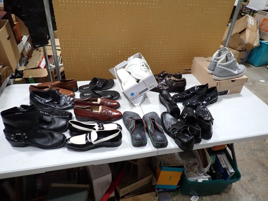 13 pairs of shoes / Sandals mostly sizes 9, 11 or 12 including Nike, GBX, Stacy Adams, Steve Madden: 13 pairs of shoes / Sandals mostly sizes 9, 11 or 12 including Nike, GBX, Stacy Adams, Steve Madden, Durango, etc 14x10x6" Live Auctioneers is now offering Live Shipping through them. This is an