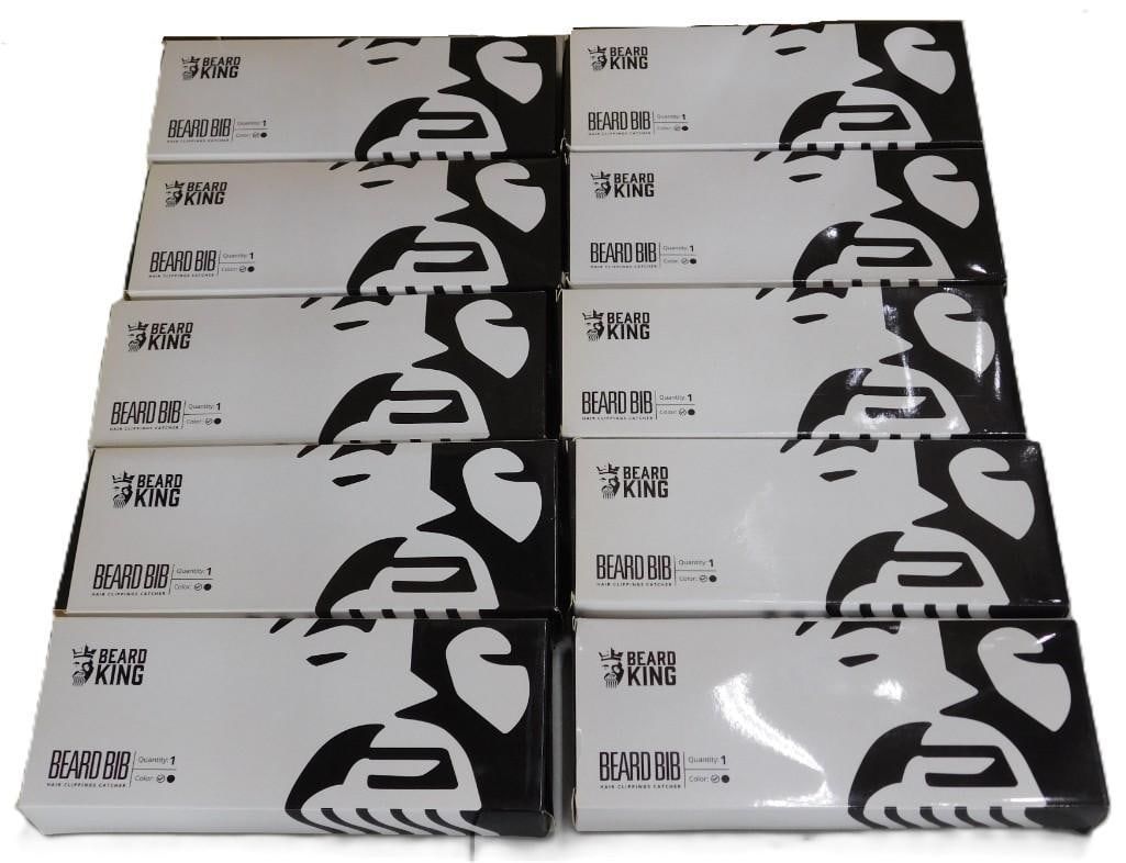 10 New in Box Beard Bibs by Beard King: 10 New in Box Beard Bibs by Beard King Live Auctioneers is now offering Live Shipping through them. This is an optional payment/shipping system. If you would like to use the UPS Store as usual, please