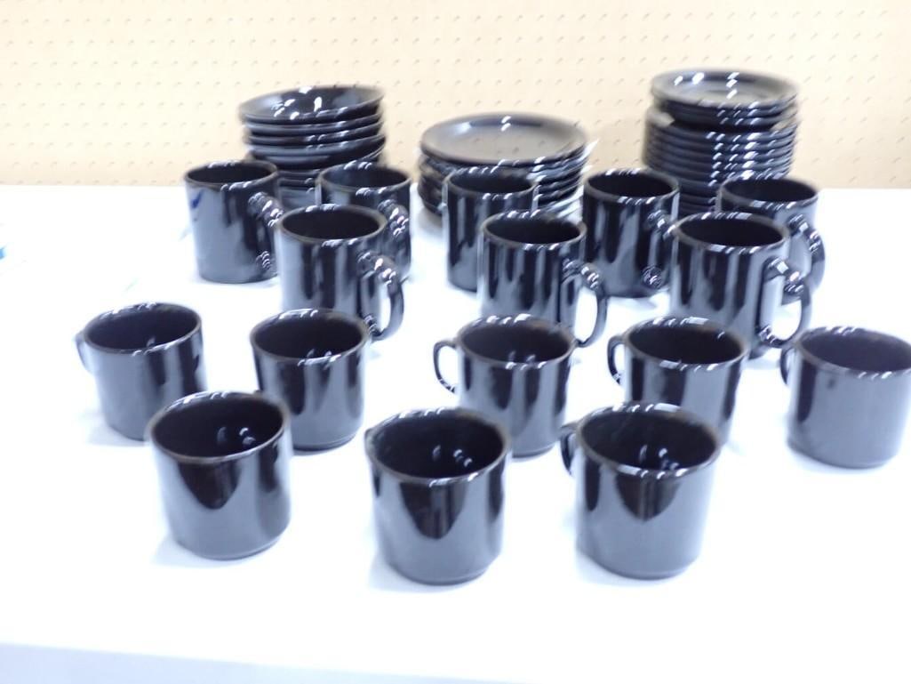 Waechtersbach W. German Coffee Mugs and Small Plates, etc.: Waechtersbach W. German Coffee Mugs and Small Plates, etc. 7x7x1" All pictures are considered part of the description and should be examined carefully by bidders. Live Auctioneers is now offering 