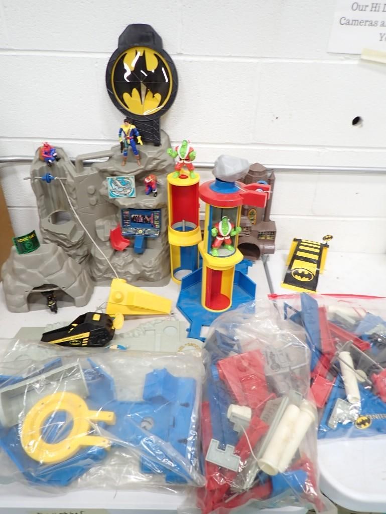 Toy Lot including Marvel Iron Man Headquarters, Bat Man Dark Knight Gotham City Stunt Play Set (1 of 12)
