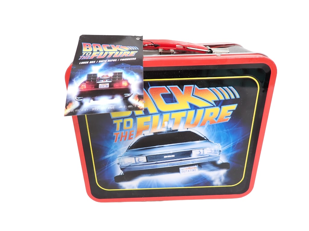 Back to the Future Metal Lunchbox New with Tag: Back to the Future Metal Lunchbox New with Tag 8"x8"x4" All pictures are considered part of the description and should be examined carefully by bidders. Live Auctioneers is now offering Li