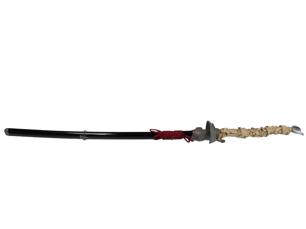 Katana Samurai Style Sword with Sheath and Face Design Handle Reproduction (1 of 5)