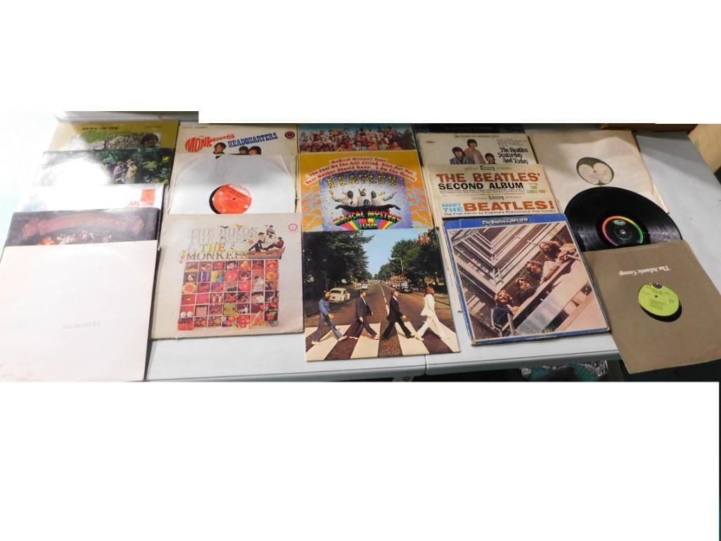 Vinyl Record Albums including The Beatles and the Monkees: Vinyl Record Albums including The Beatles and the Monkees "hey, hey, we're the Beatles, and people say we Beatles around" All pictures are considered part of the description and should be 