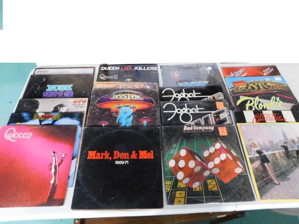 Vinyl Record Albums including UFO, Rush, Queen, Boston, Bad Company, Foghat, Blondie, Bob Seger (1 of 6)