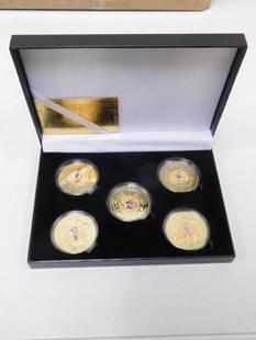 Walt Disney 24K Gold Plated Limited Edition Coin Set with Case: Walt Disney 24K Gold Plated Limited Edition Coin Set with Case All pictures are considered part of the description and should be examined carefully by bidders. Live Auctioneers is now offering Live S