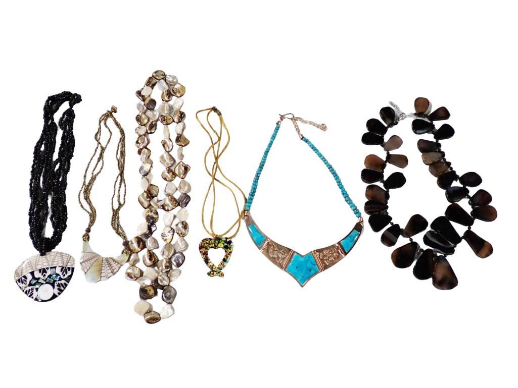 Lot of Assorted Costume Jewelry including Necklaces Jay King Copper and Turquoise, Mother of Pearl (1 of 8)