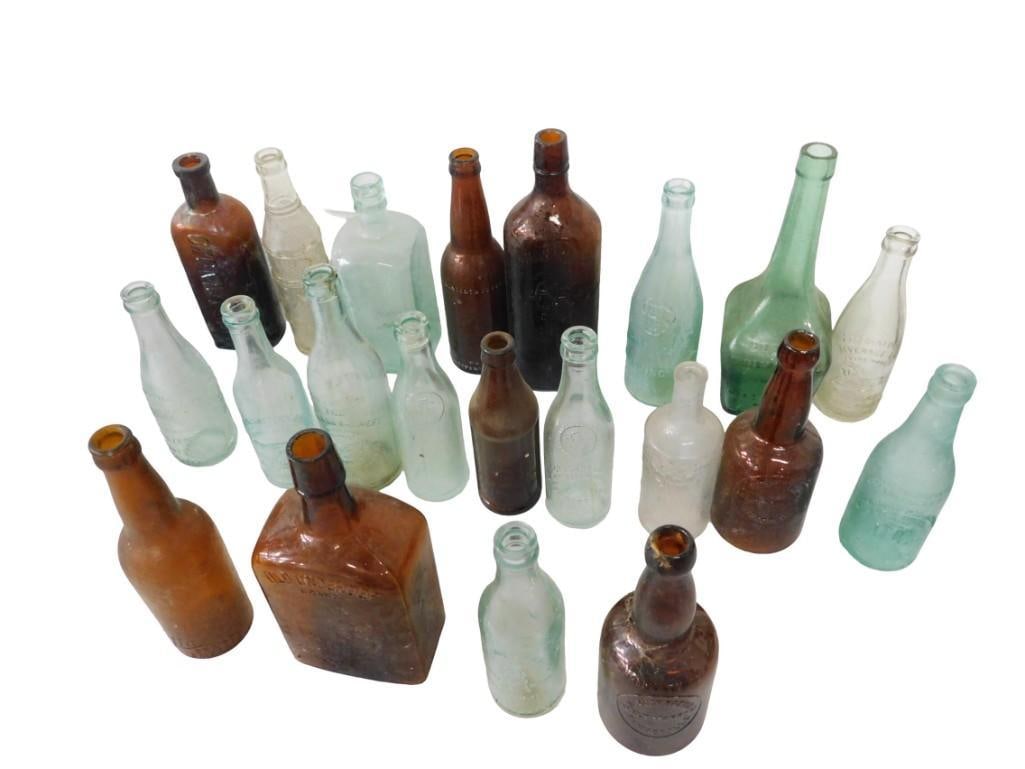 Large Lot of Antique Pre Prohibition Glass Liquor and other bottles: Large Lot of Antique Pre Prohibition Glass Liquor and other bottles 11x4x4" All pictures are considered part of the description and should be examined carefully by bidders. Live Auctioneers is now
