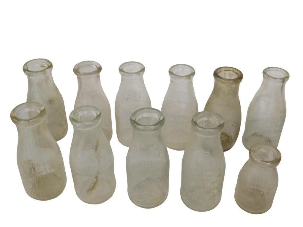 Lot of Antique or Vintage Glass Milk Bottles - mostly 1 pint (1 of 16)