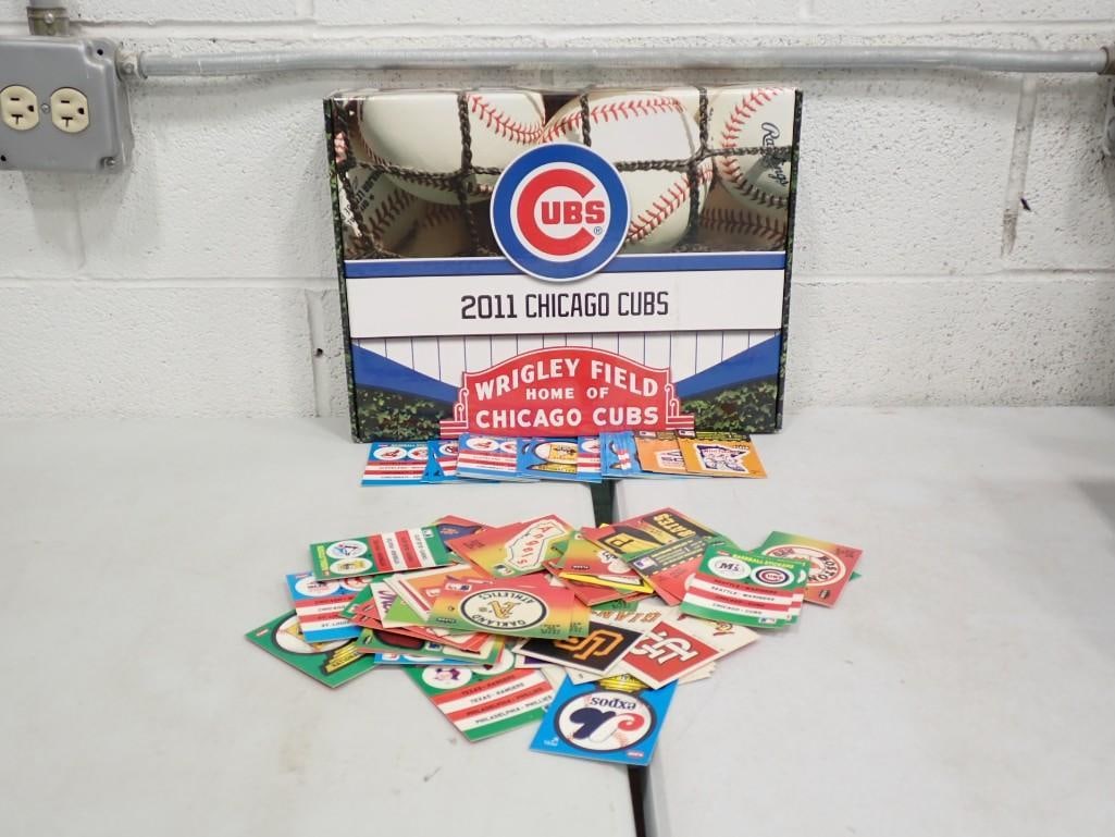 Large Chicago Cubs Box full of Assorted Fleer MLB Baseball Card Stickers (1 of 8)
