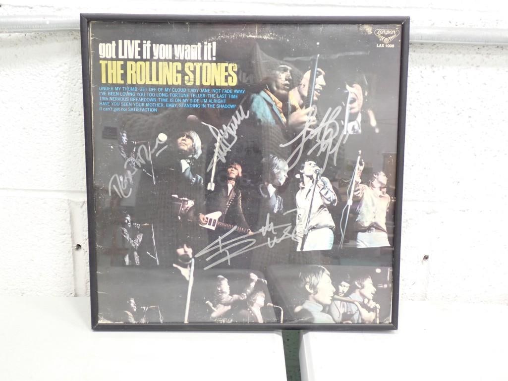 Framed Rolling Stones Vinyl Record Album Autographed with COA (1 of 9)